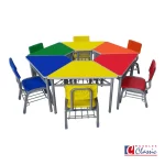 Mesa Trapezoidal Unipersonal y Silla Alumno niño